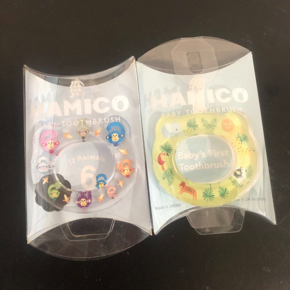 set of 2 Hamico Baby's first toothbrush